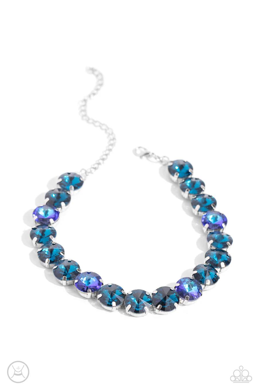 Alluring A-Lister - Blue Gem Silver Choker Necklace