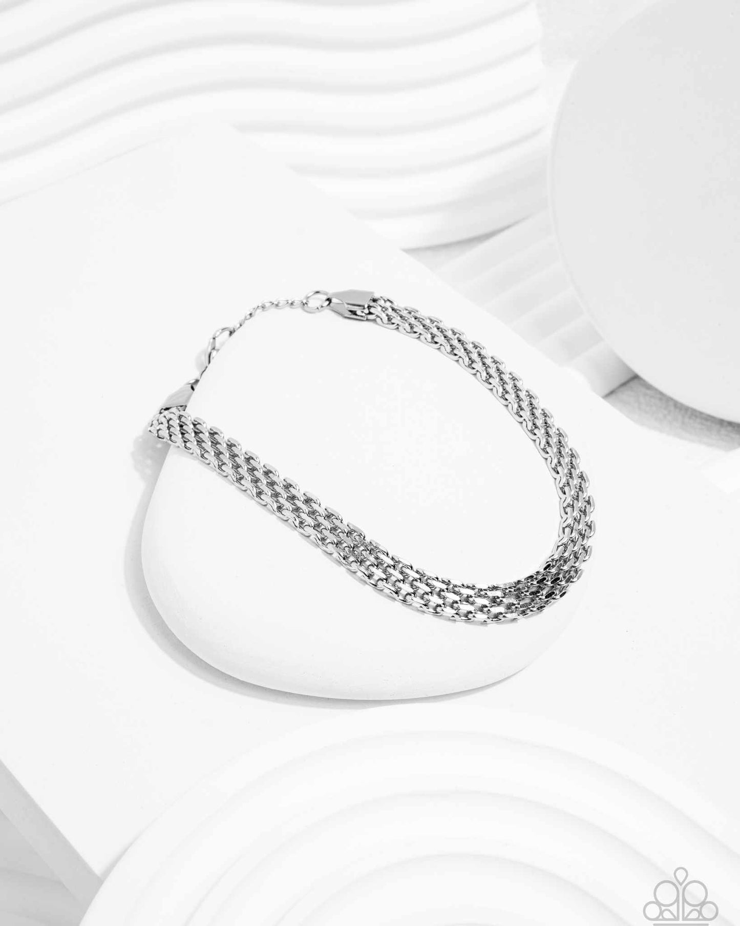PERFECT MATCH / SET: Chained Character - Silver Stainless Steel Urban Necklace AND Chained Constitution - Silver Stainless Steel Urban Clasp Bracelet - 2024 Convention Exclusives