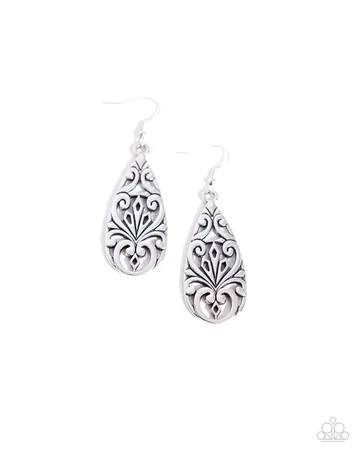Eastern Elements - Silver Filigree Teardrop Earrings