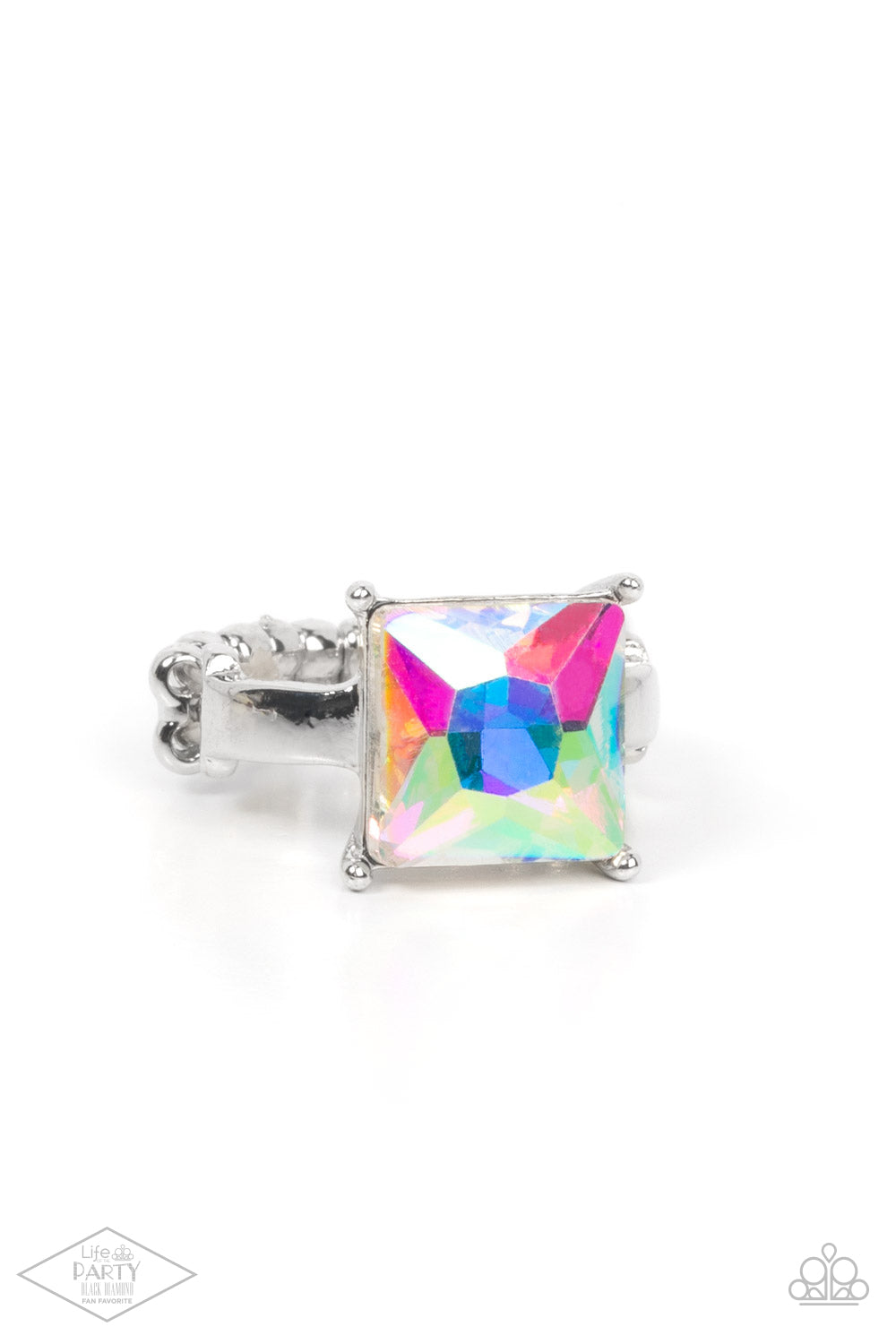 Ready For My Coronation - Multi Iridescent Gem Silver Ring