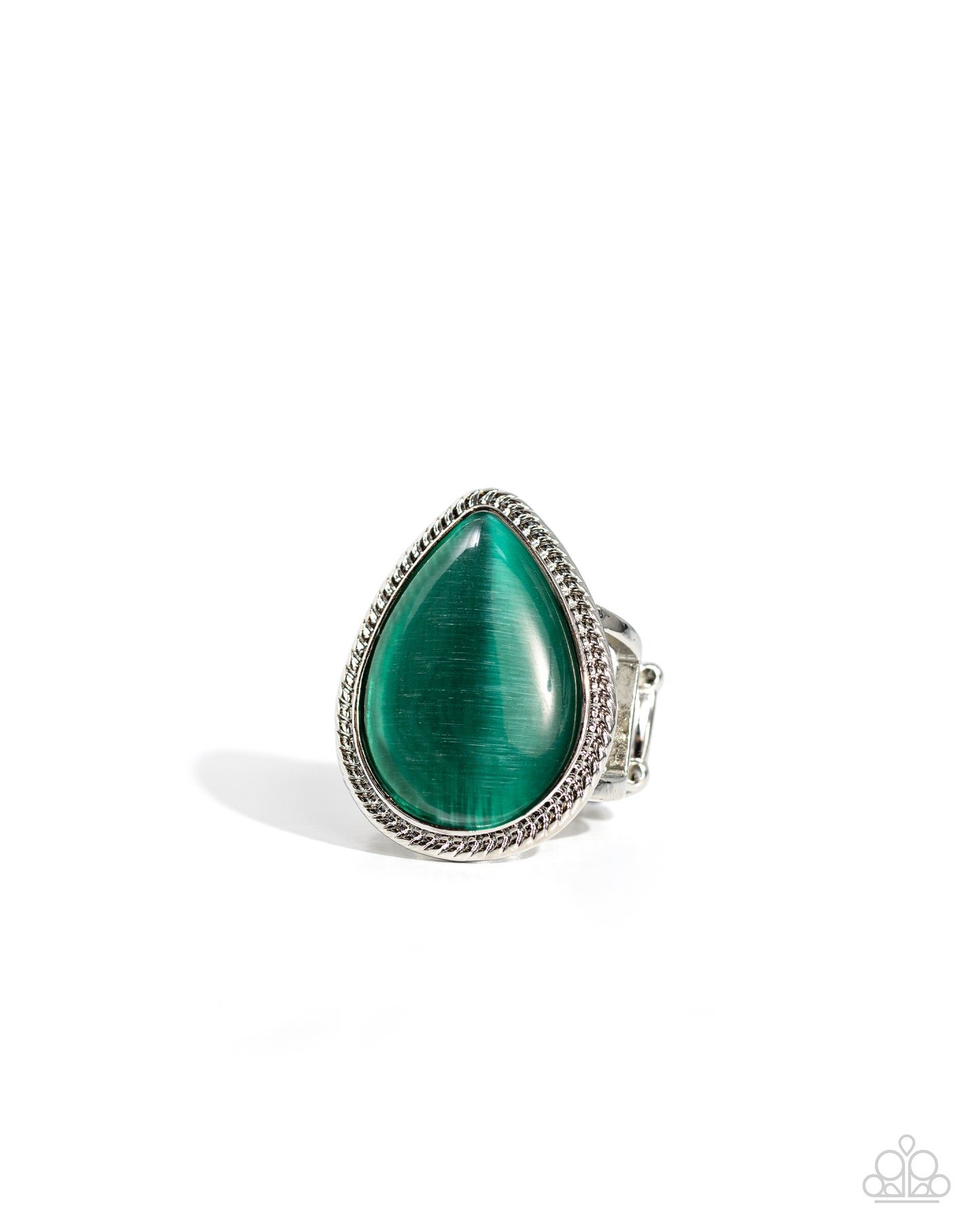 The Rain in MAINE - Green Cat's Eye Silver Ring