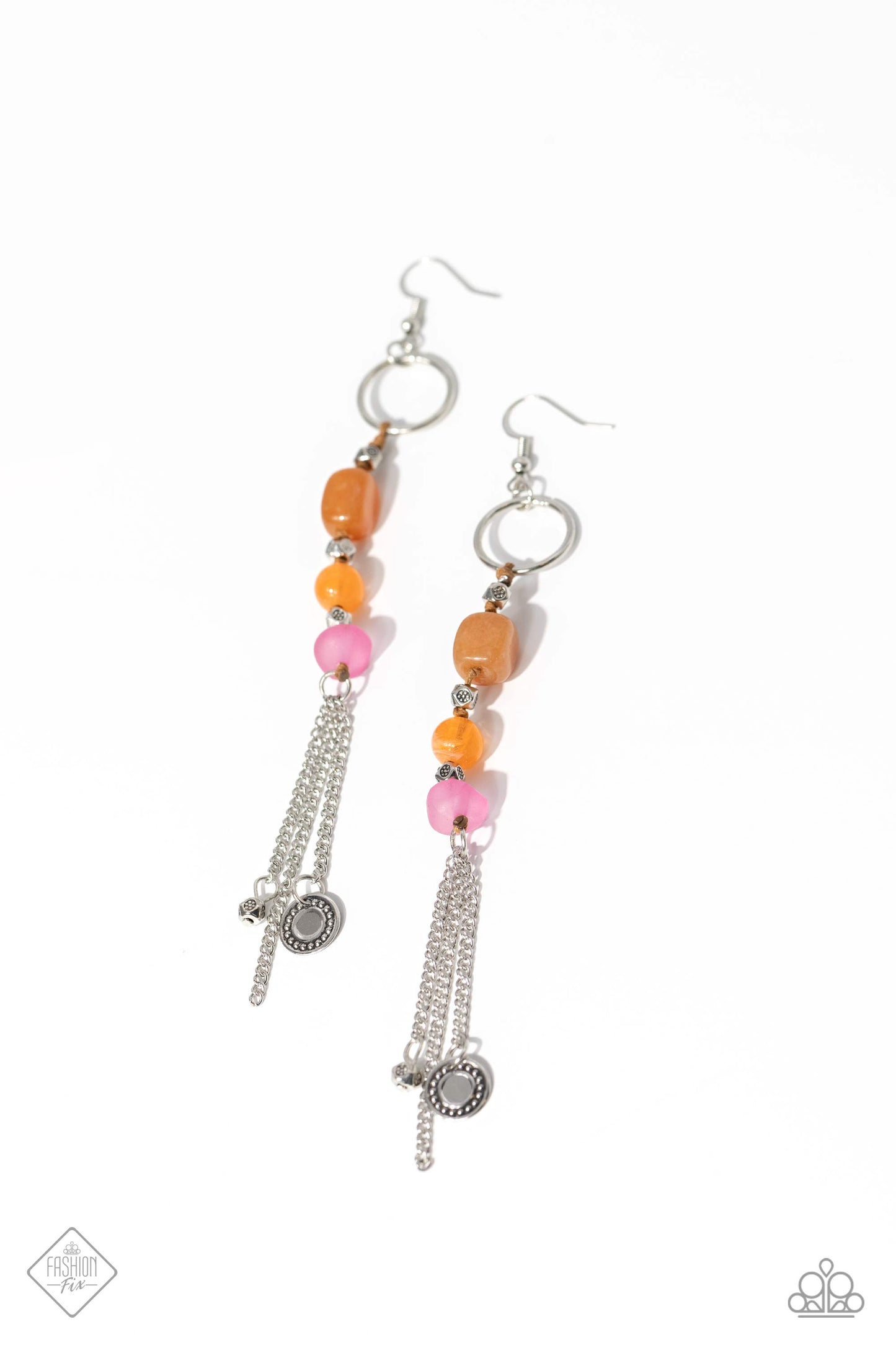 Gardening Gesture - Orange Stone Silver Fishhook Earrings - Fashion Fix, November 2023