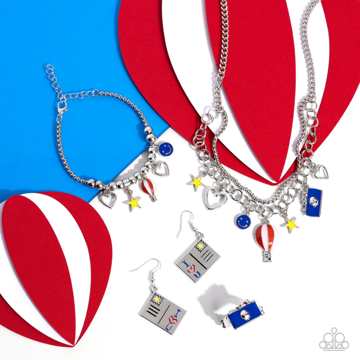 Tourist Tradition - Multi Color I Love You Postcard Silver Fishhook Earrings - Fashion Fix