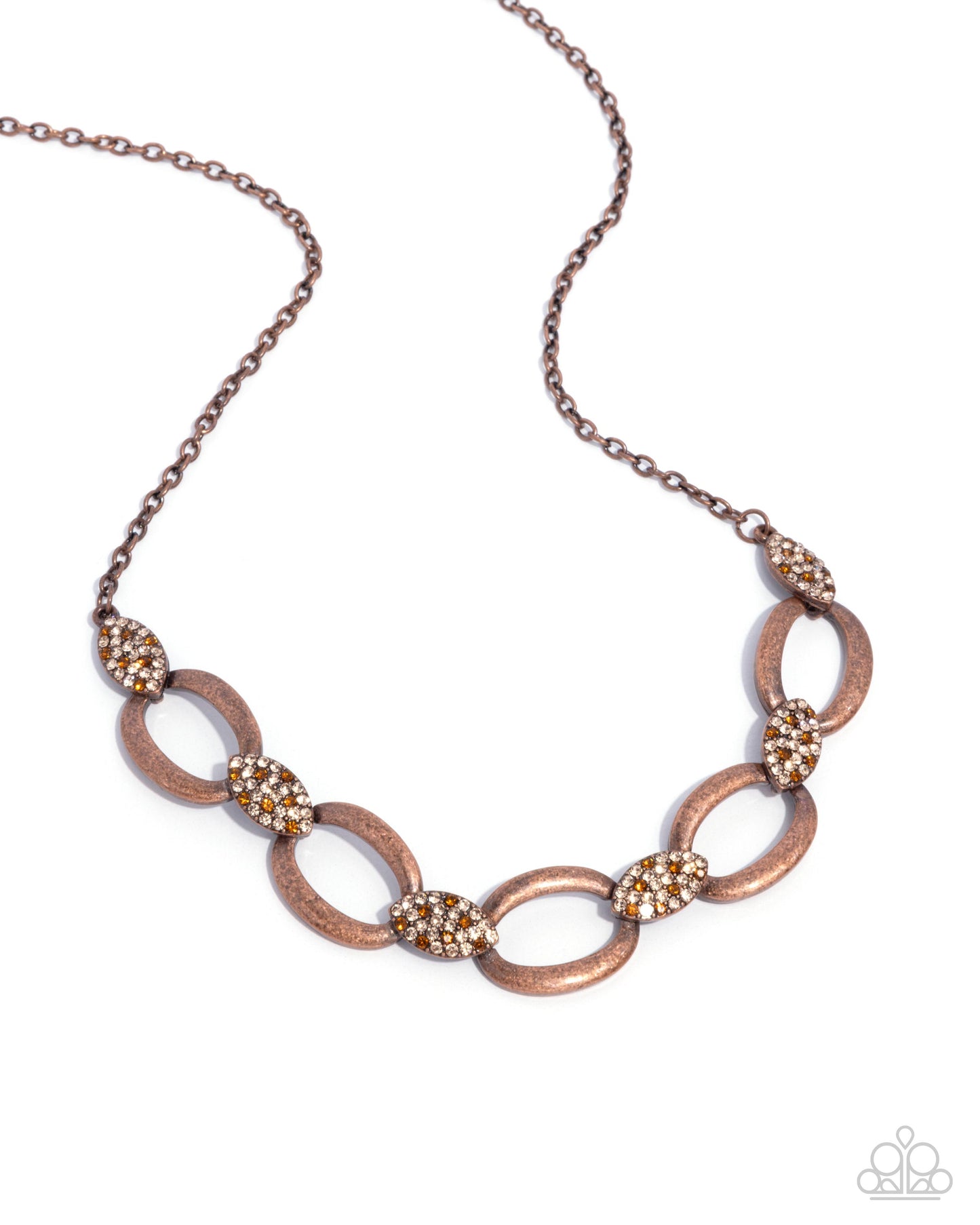 Radiant Restoration - Copper Topaz Rhinestone Short Necklace