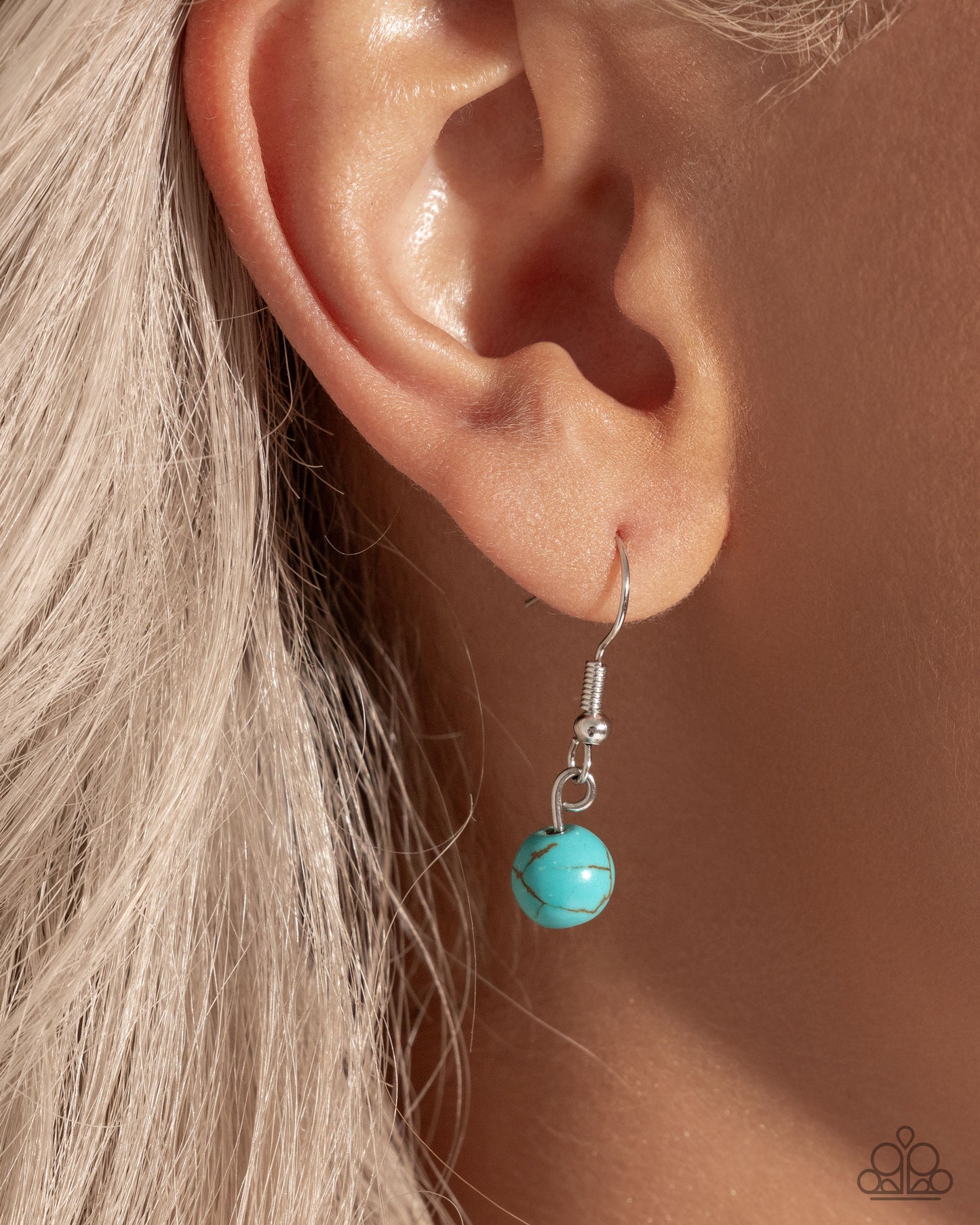 Saloon Girl - Blue Turquoise Silver Cowboy Hat Boot Horse Western Short Necklace - Life of the Party