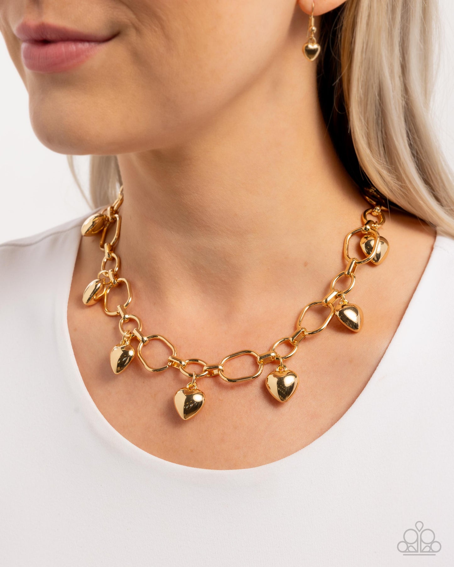 Hey Lover - Gold Heart Short Necklace