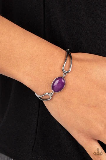 A Quarter Past ZEN - Purple Stone Silver Bracelet
