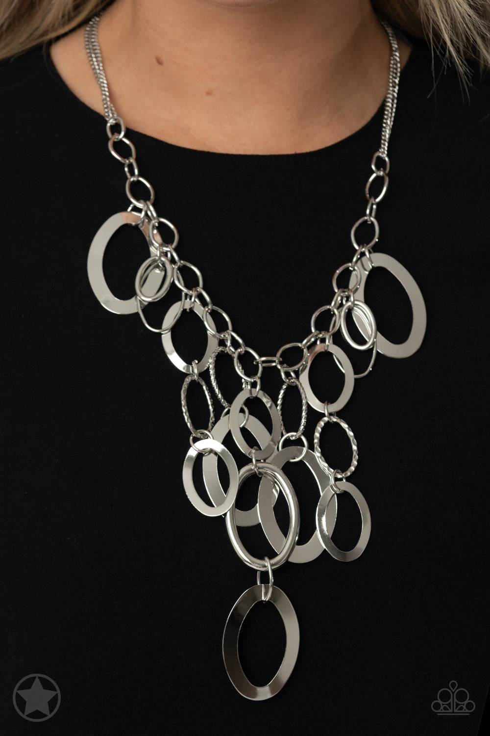 A Silver Spell - Silver Textured Medium-Length Necklace
