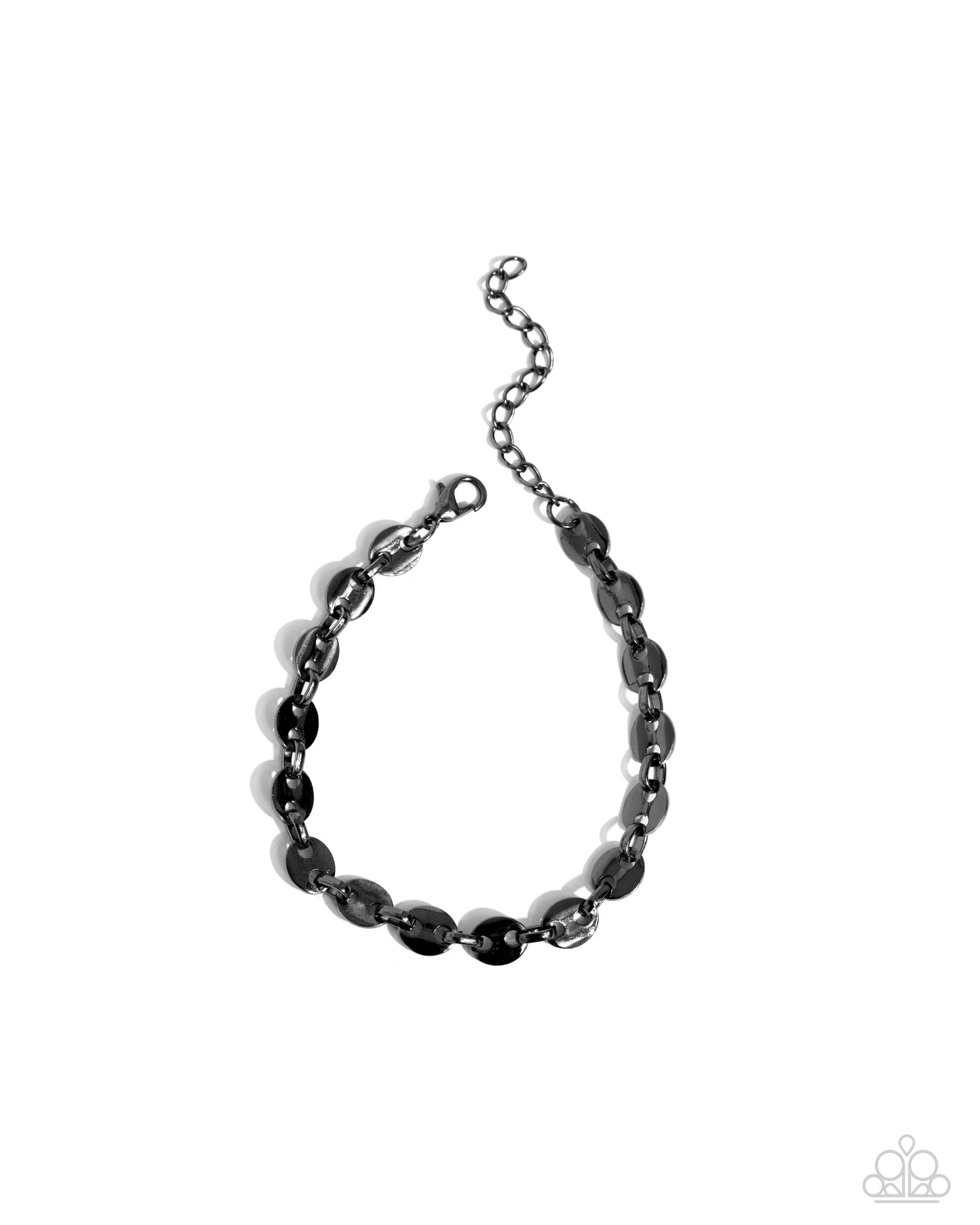 Abstract Adventure - Black Gunmetal Flat Link Clasp Bracelet