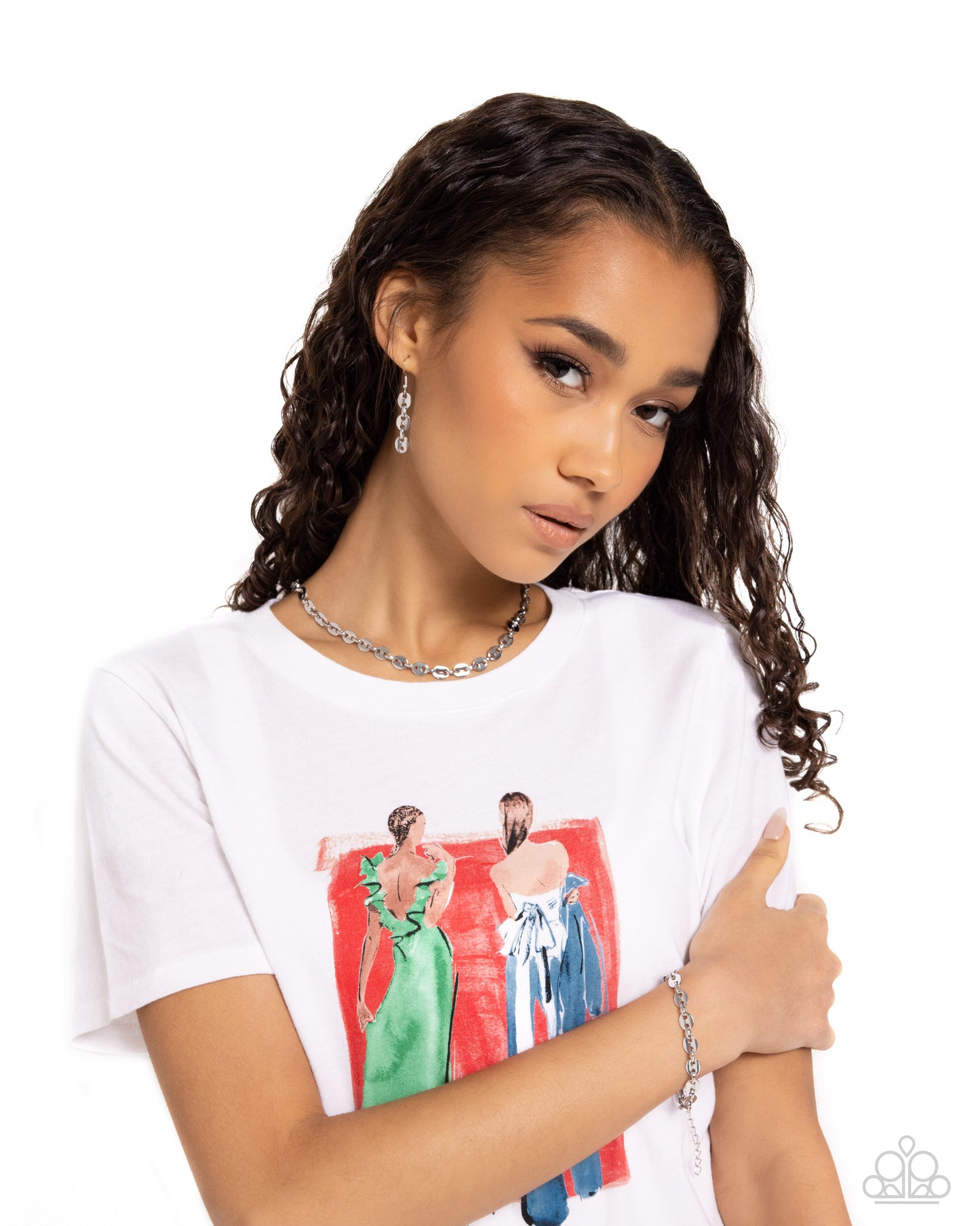 Abstract Advocate - Silver Flat Link Choker Necklace