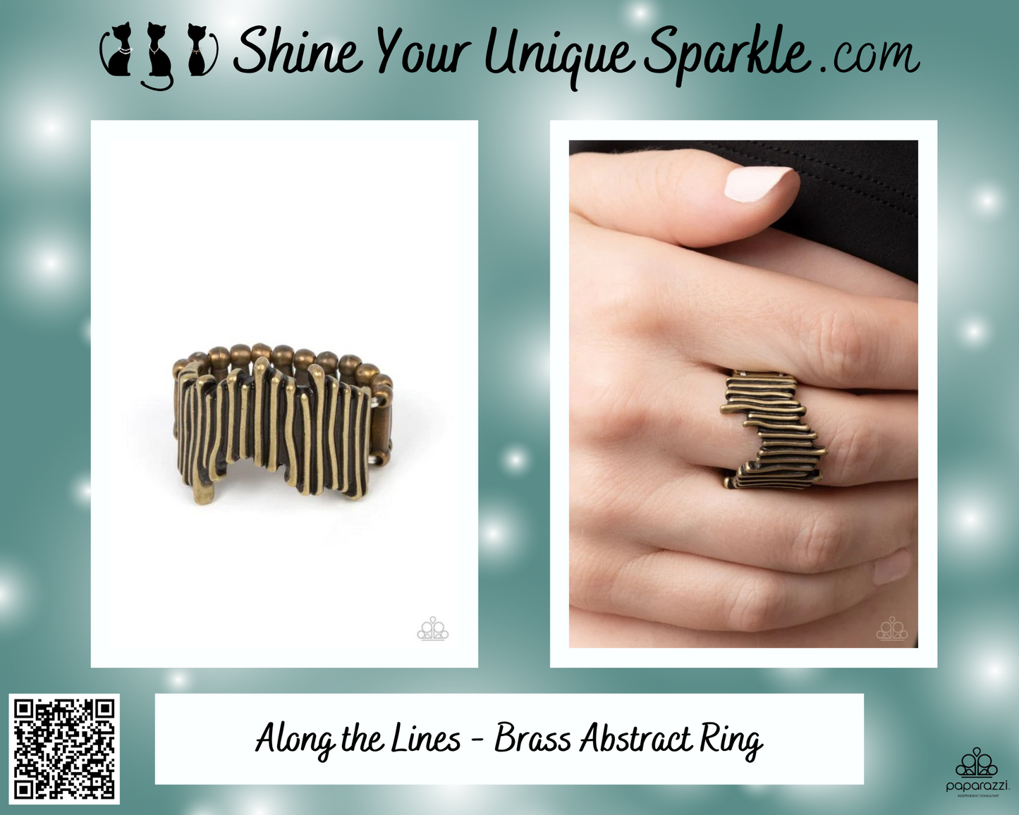 Along the Lines - Brass Abstract Ring