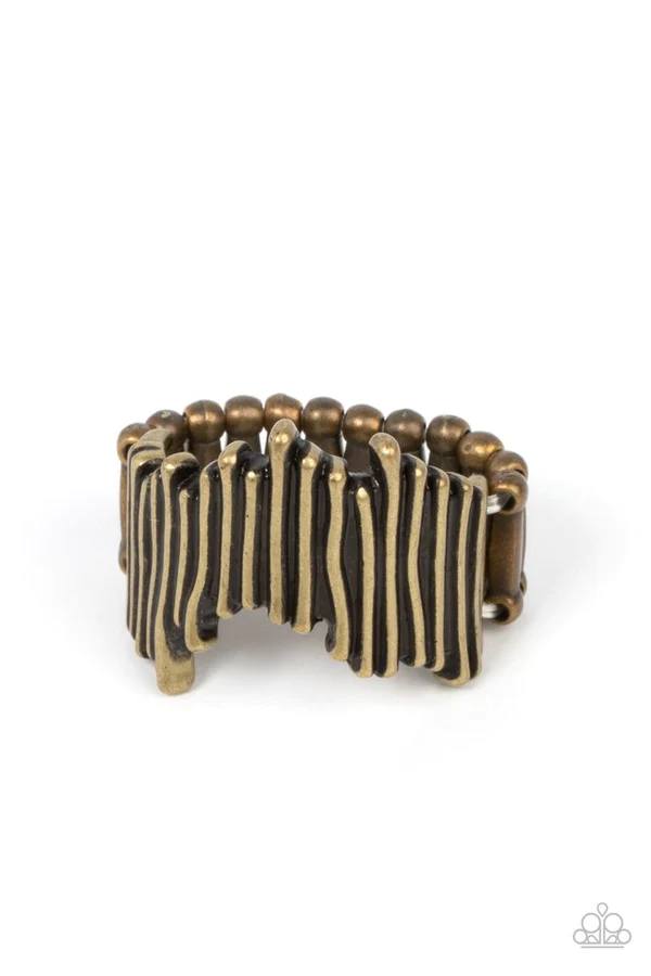 Along the Lines - Brass Abstract Ring
