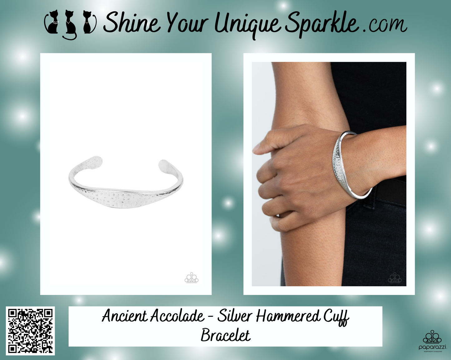 Ancient Accolade - Silver Hammered Cuff Bracelet