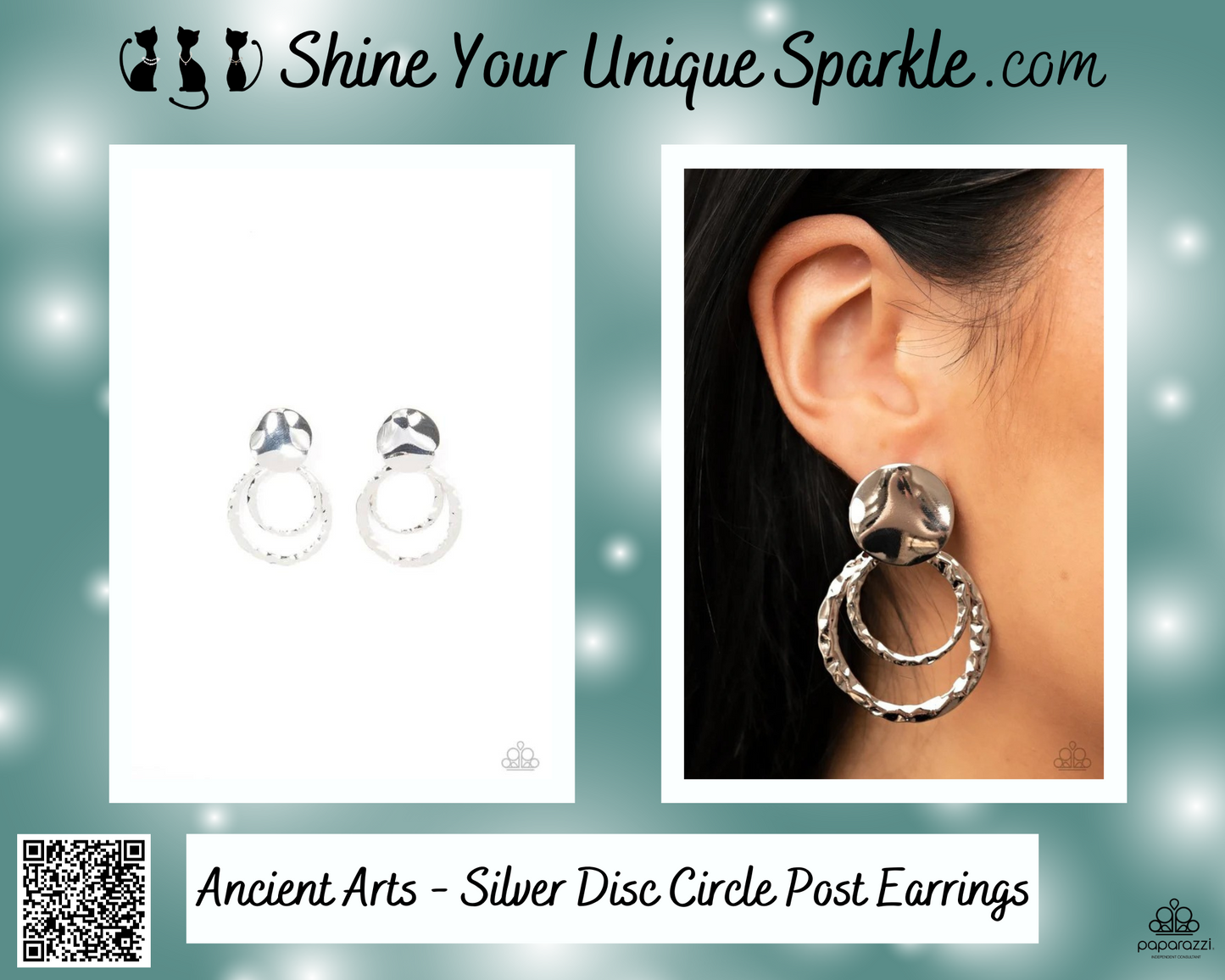 Ancient Arts - Silver Disc Circle Post Earrings