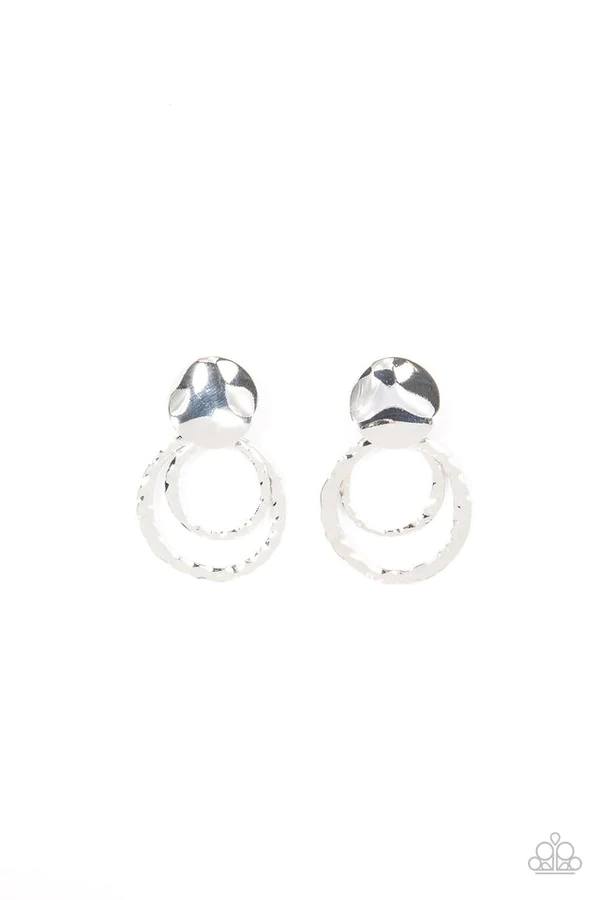 Ancient Arts - Silver Disc Circle Post Earrings