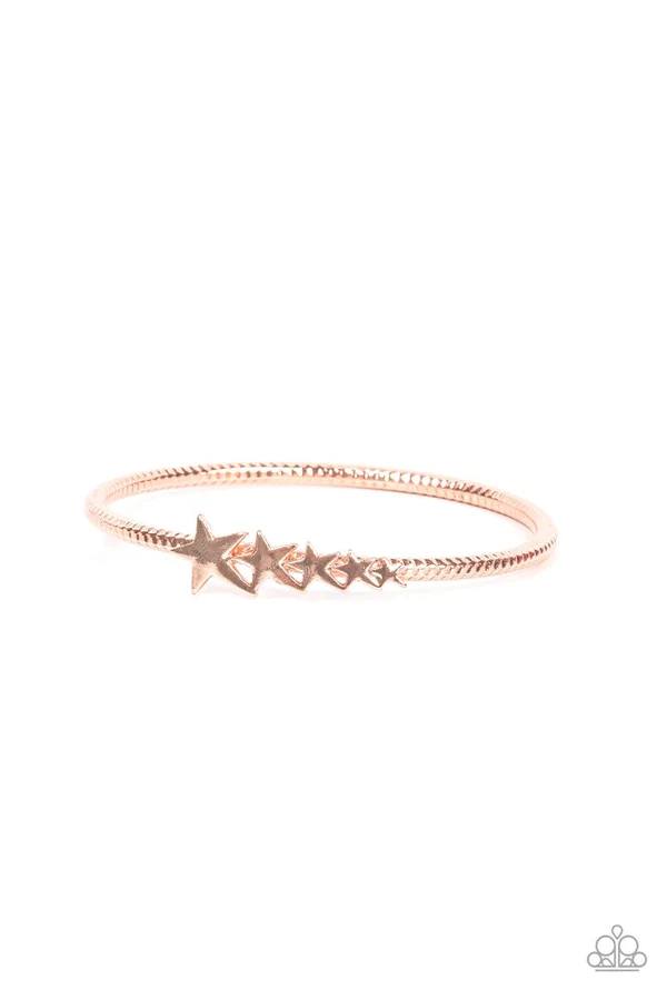 Astrological A-Lister - Copper Shiny Star Bangle Bracelet