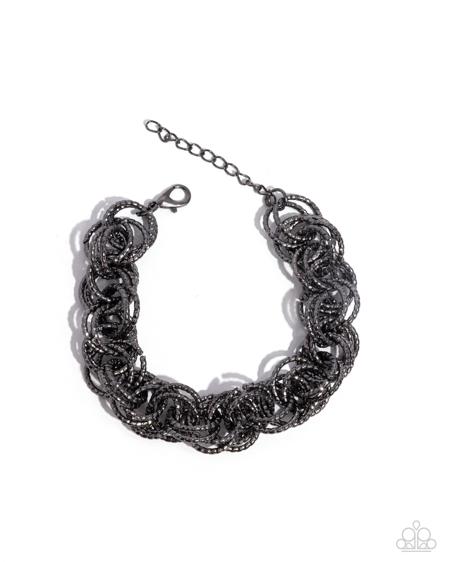 Audible Shimmer - Black Gunmetal Circle Clasp Bracelet