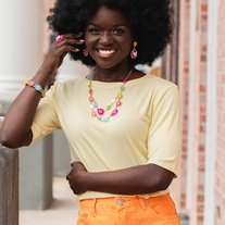 BRIGHT Club - Multi Color Bead Silver Layered Short Necklace - Fashion Fix