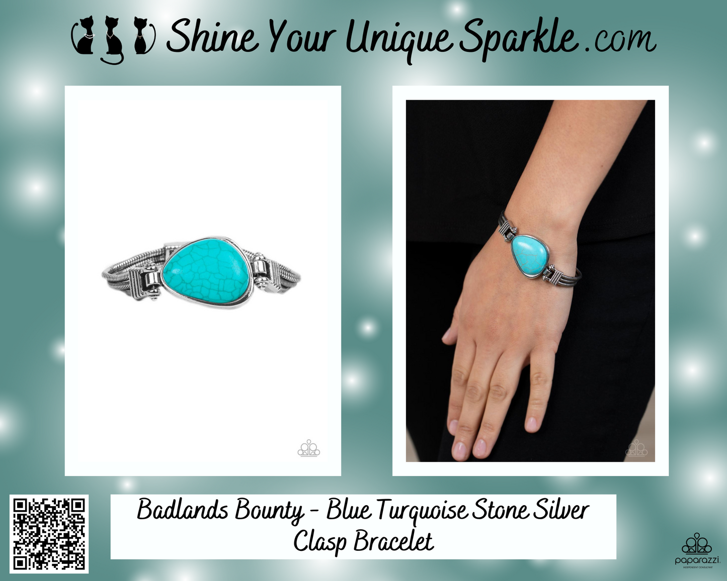 Badlands Bounty - Blue Turquoise Stone Silver Clasp Bracelet