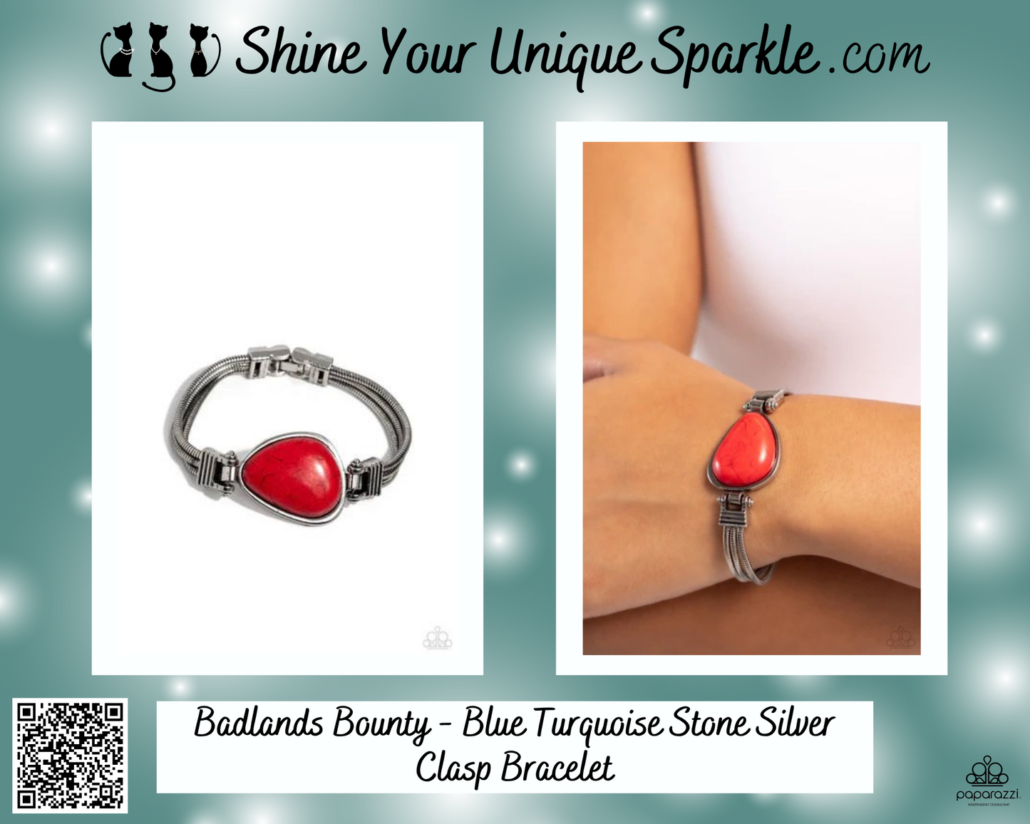 Badlands Bounty - Red Stone Silver Clasp Bracelet