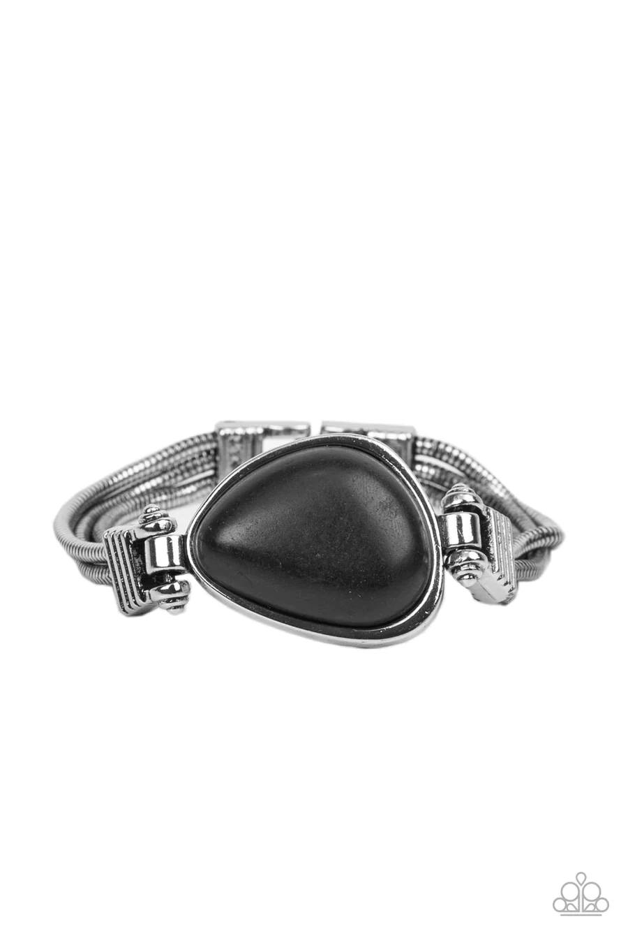 Badlands Bounty - Black Stone Silver Clasp Bracelet