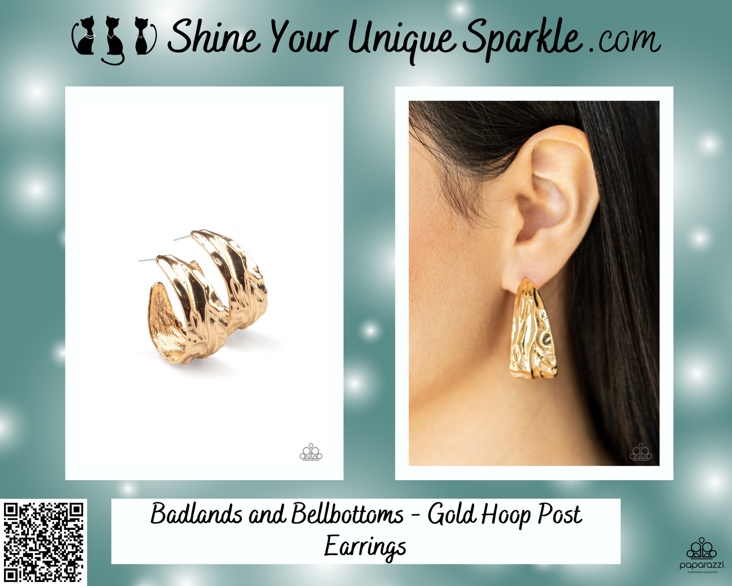 Badlands and Bellbottoms - Gold Hoop Post Earrings