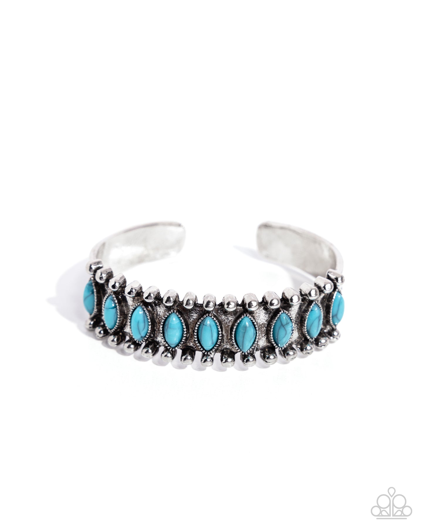 Beautiful Badlands - Blue Turquoise Stone Silver Cuff Bracelet