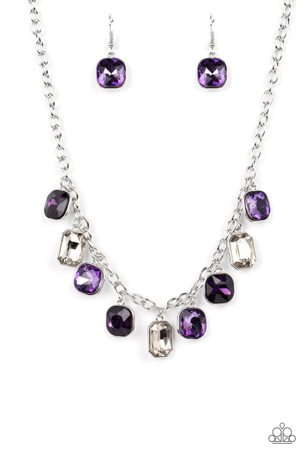 Best Decision Ever - Purple and White Gem Silver Necklace