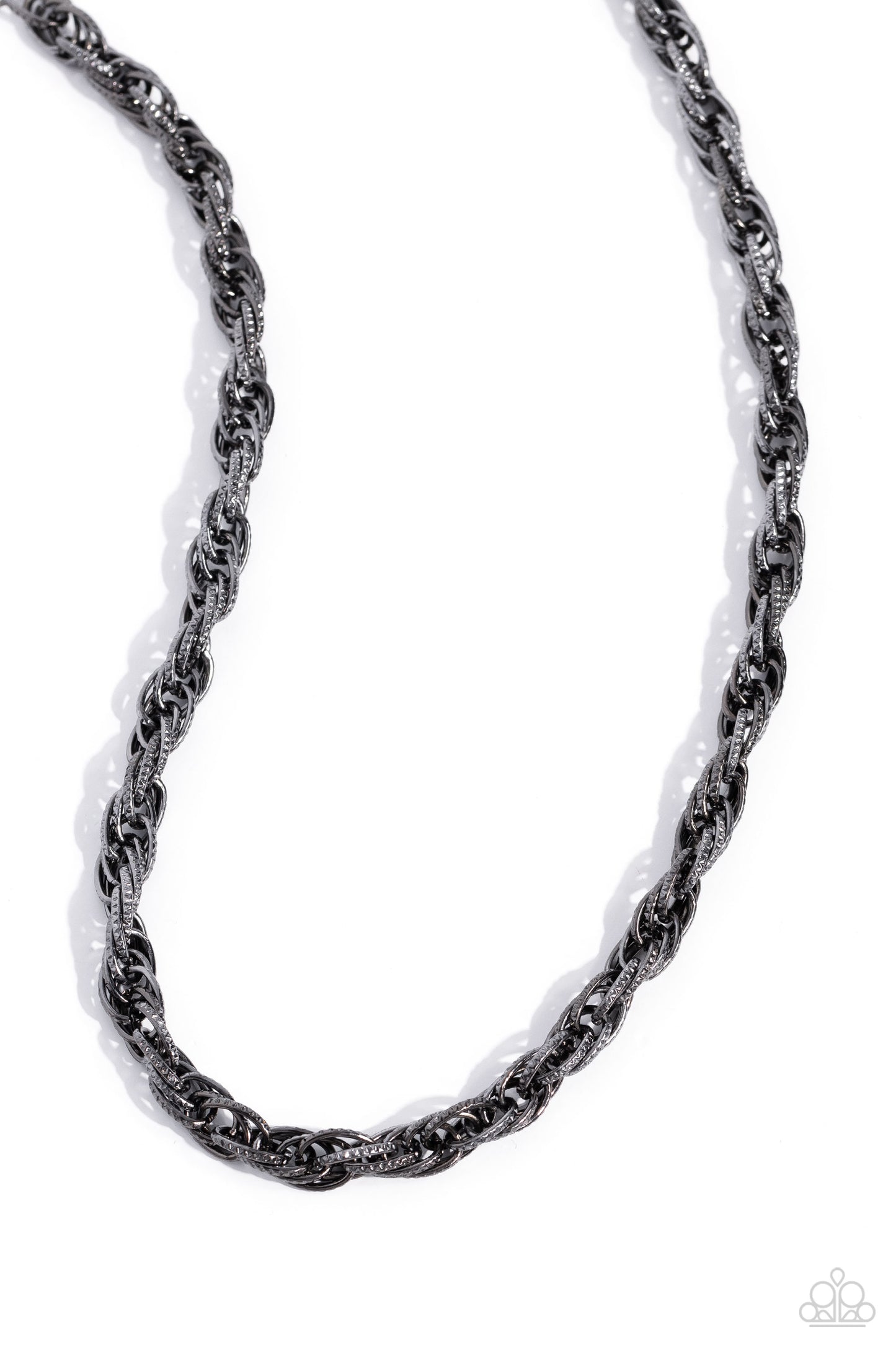 Braided Ballad - Black Gunmetal Chain Short Necklace