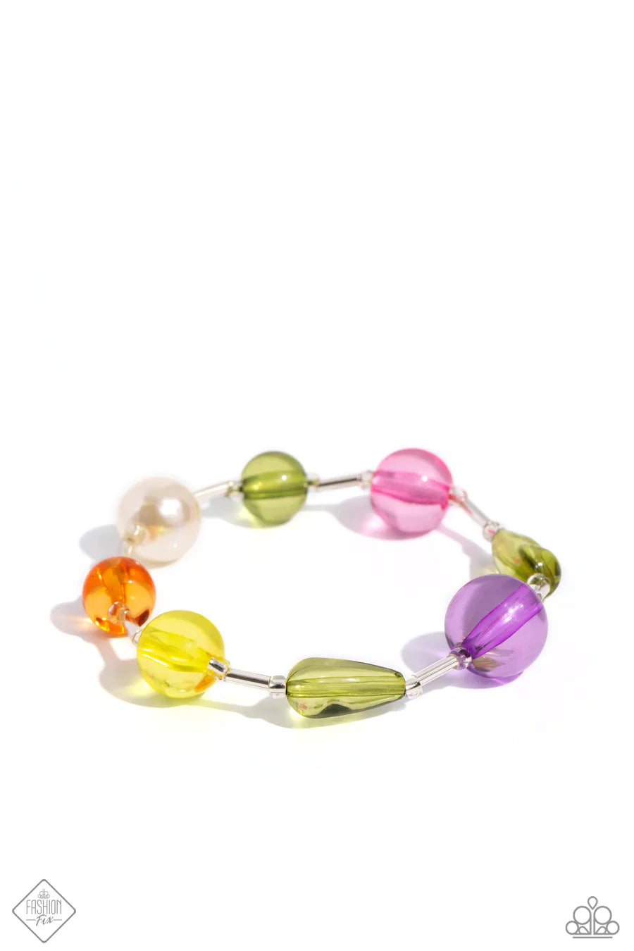 Candid Collector - Multi Color Bead Pearl Stretchy Bracelet - Fashion Fix