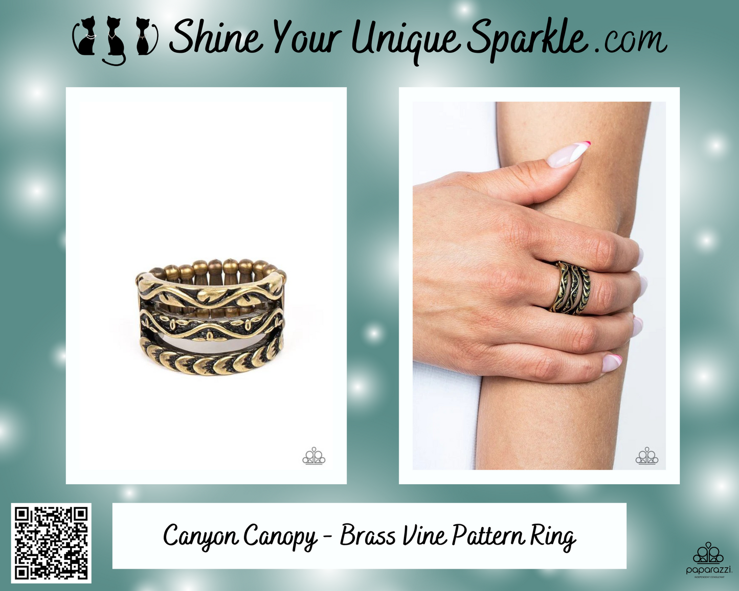 Canyon Canopy - Brass Vine Pattern Ring