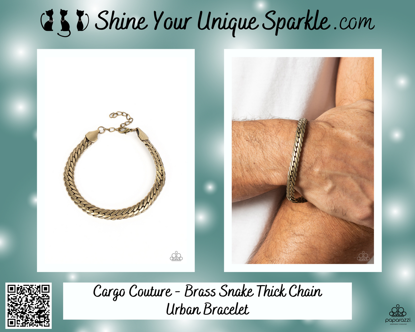 Cargo Couture - Brass Snake Thick Chain Urban Bracelet