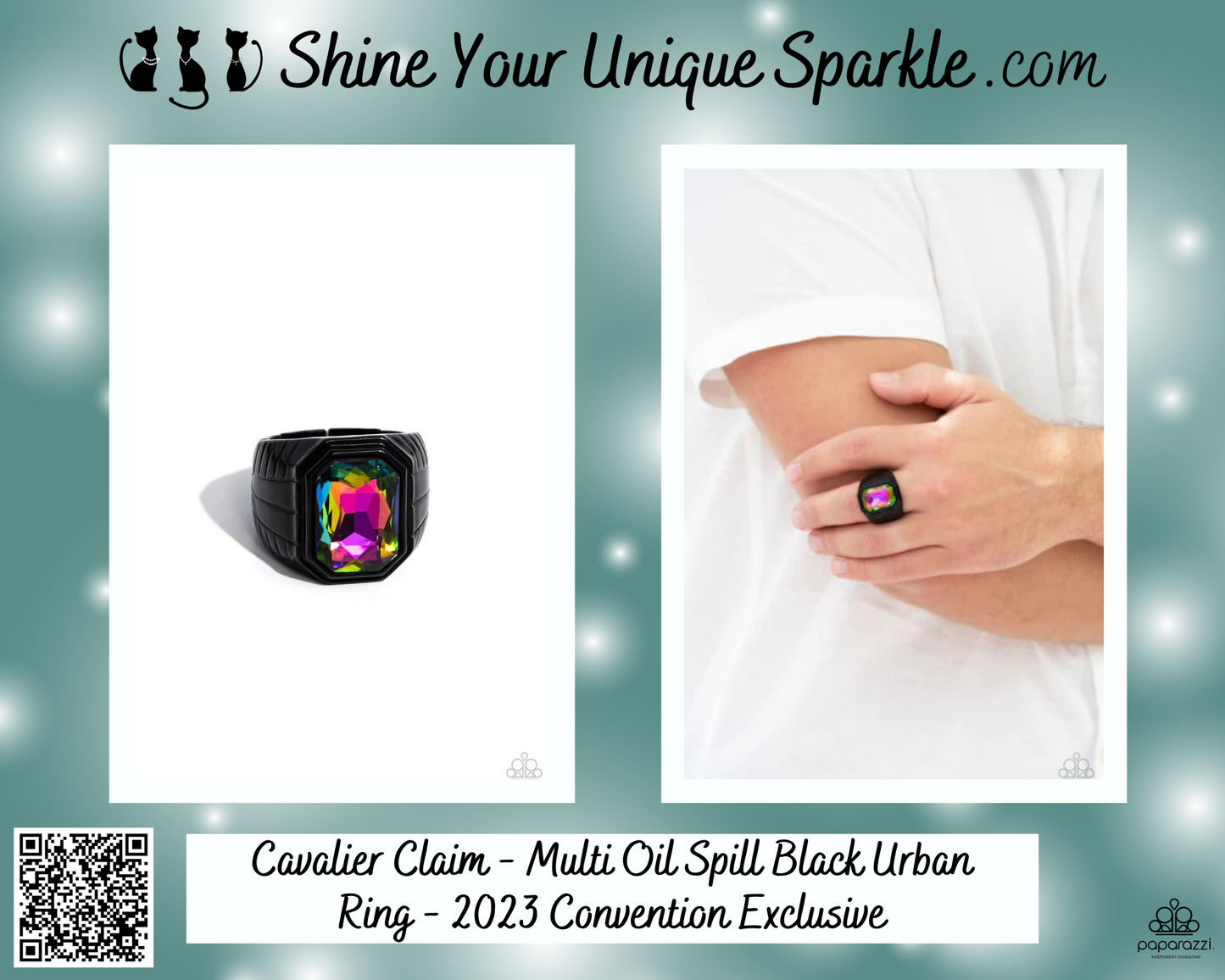 Cavalier Claim - Multi Oil Spill Black Urban Ring - 2023 Convention Exclusive