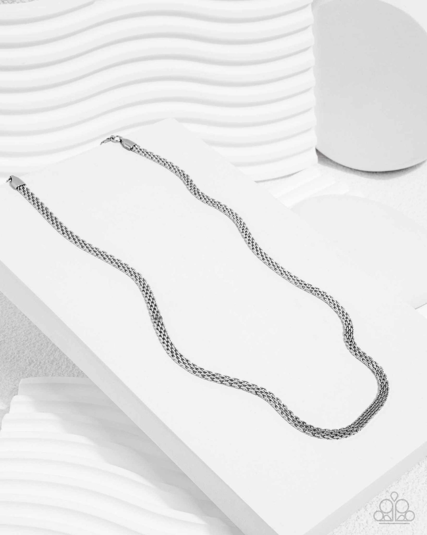 PERFECT MATCH / SET: Chained Character - Silver Stainless Steel Urban Necklace AND Chained Constitution - Silver Stainless Steel Urban Clasp Bracelet - 2024 Convention Exclusives