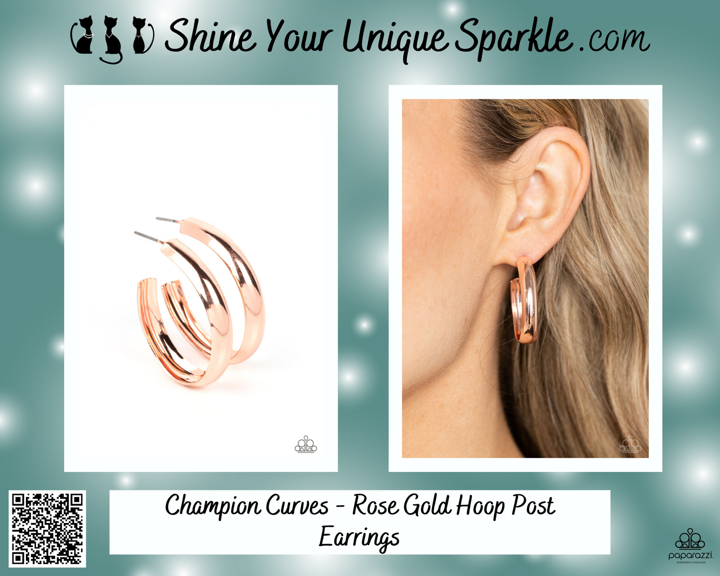 Champion Curves - Rose Gold Hoop Post Earrings