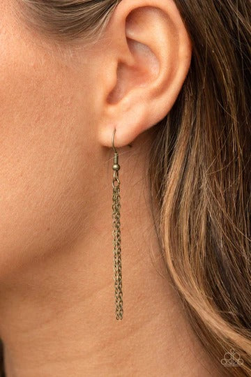 Chaos Coordinator - Brass Stamped Dainty Short Necklace