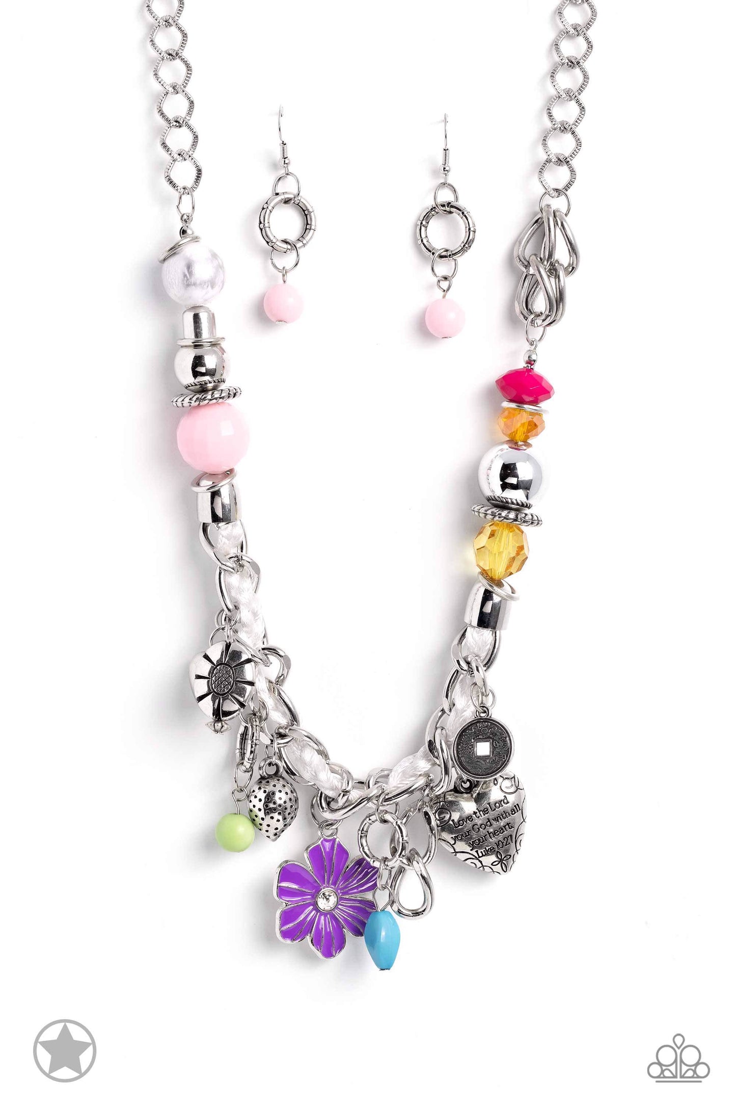 Charmed I Am Sure - Multi Silver Chain and Charm Short Necklace - Blockbuster, Retired