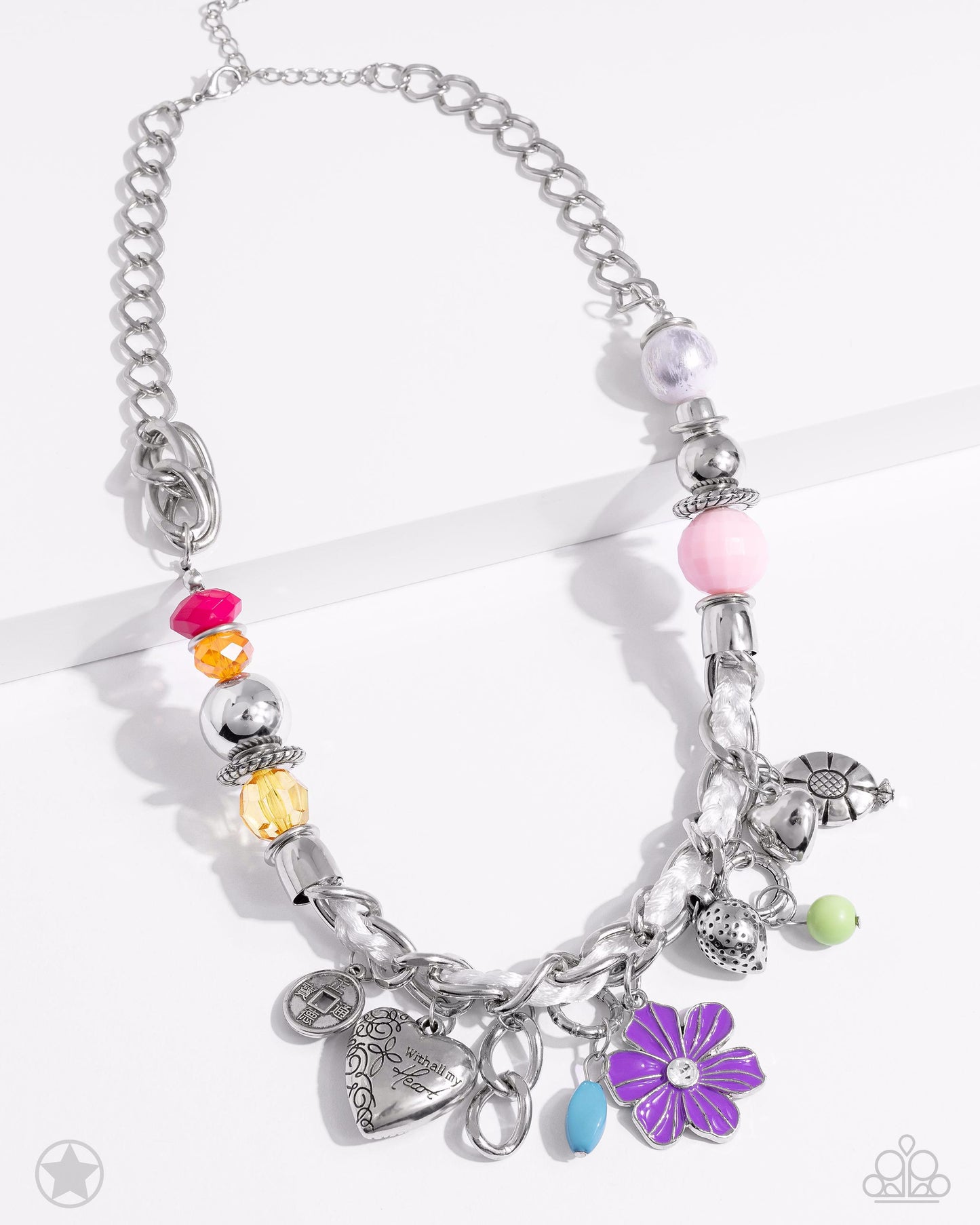 Charmed I Am Sure - Multi Silver Chain and Charm Short Necklace - Blockbuster, Retired