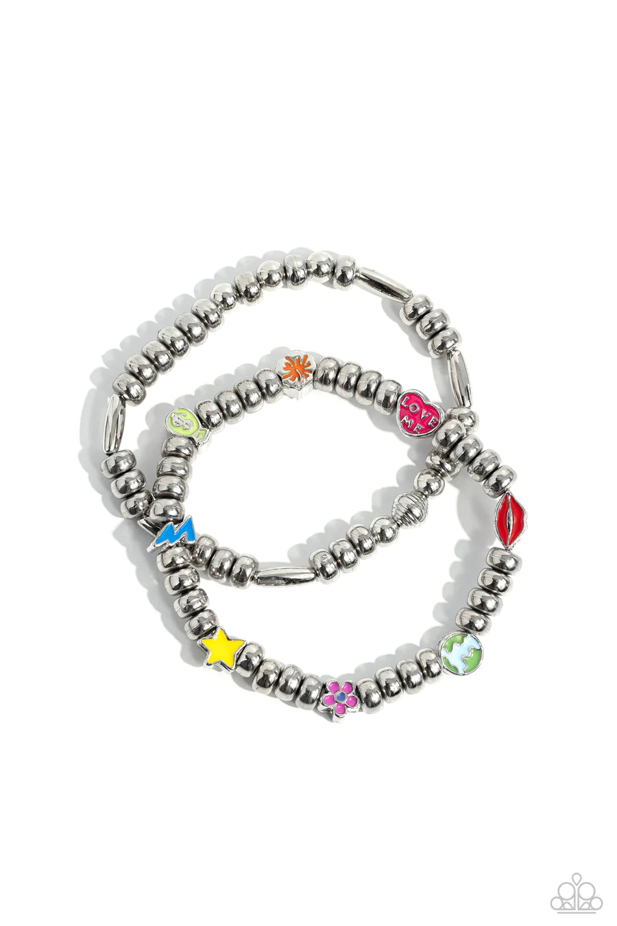 Charming Campaign - Multi Color Charm Silver Stretchy Bracelet - 2023 Convention Exclusive
