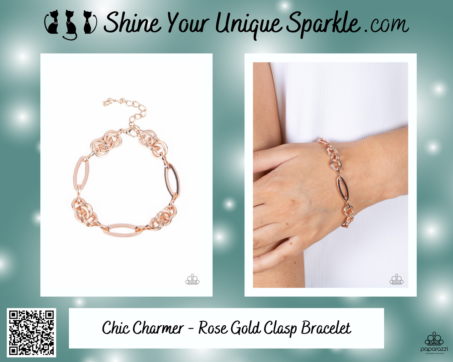 Chic Charmer - Rose Gold Clasp Bracelet