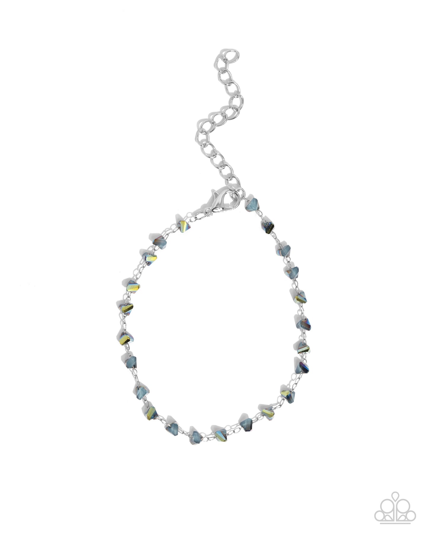 Chiseled Character - Blue Oil Spill Bead Oil Spill Clasp Bracelet
