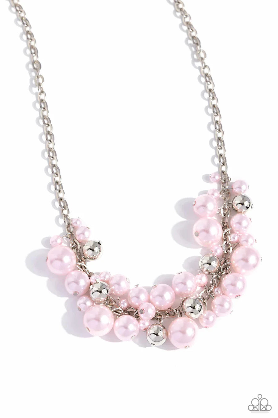 Classical Culture - Pink Pearl Silver Short Necklace