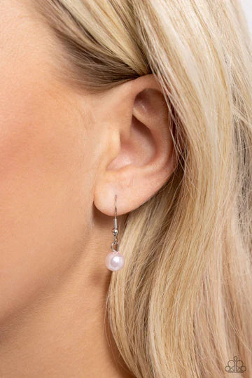 Classical Culture - Pink Pearl Silver Short Necklace