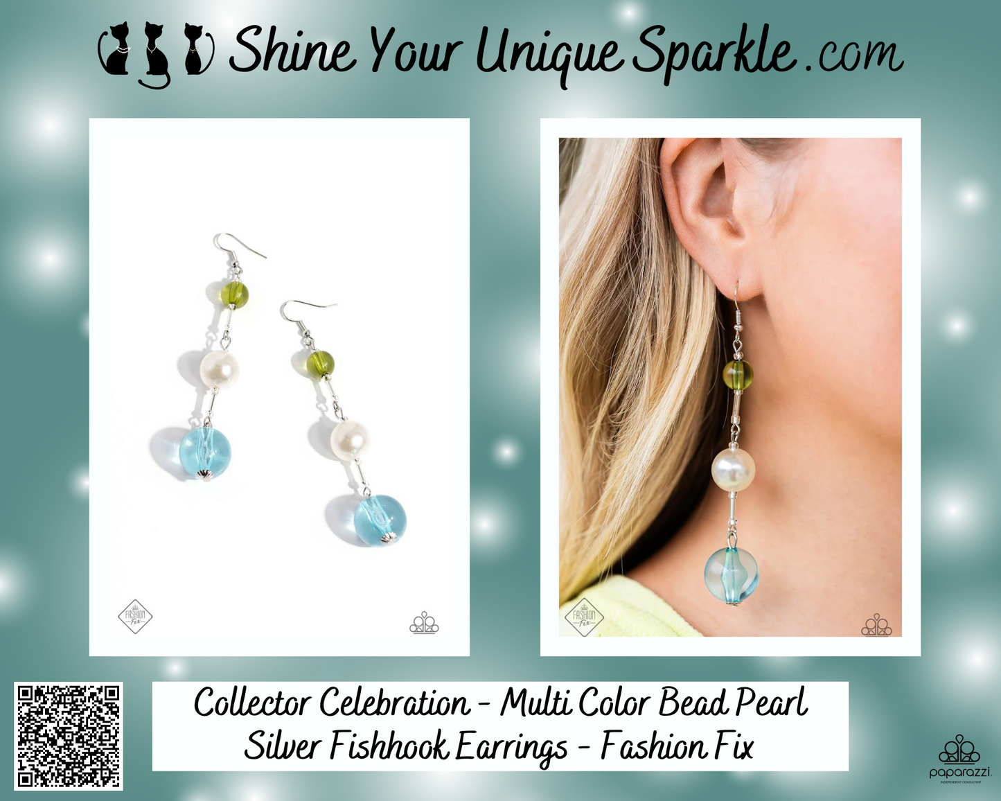 Collector Celebration - Multi Color Bead Pearl Silver Fishhook Earrings - Fashion Fix