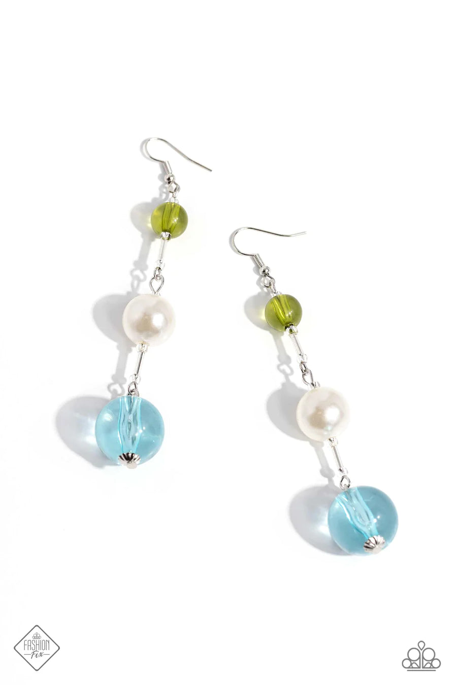 Collector Celebration - Multi Color Bead Pearl Silver Fishhook Earrings - Fashion Fix