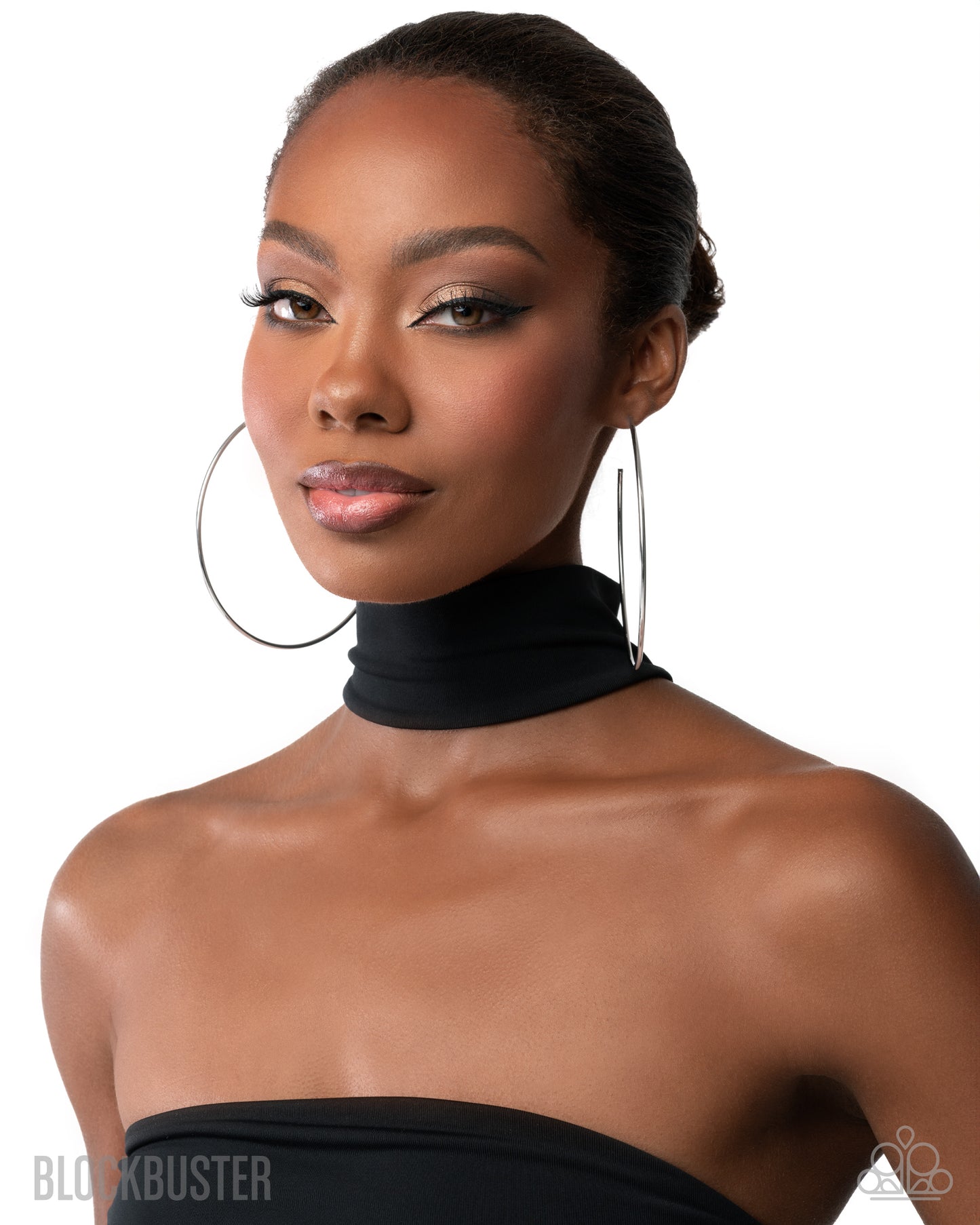 Colossal Couture - Silver Large Hoop Post Earrings - Blockbuster