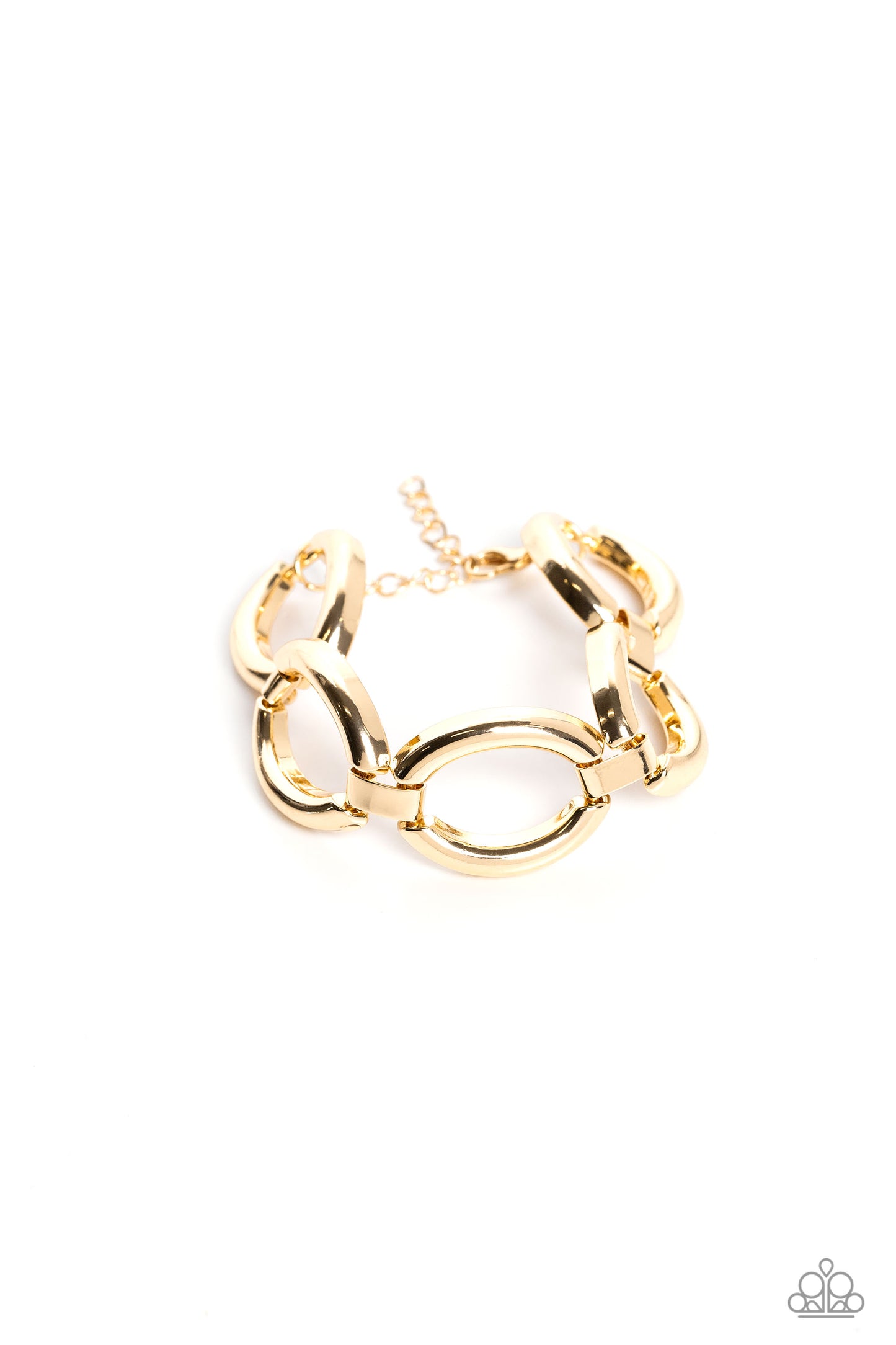 Constructed Chic - Gold Oval Link Clasp Bracelet