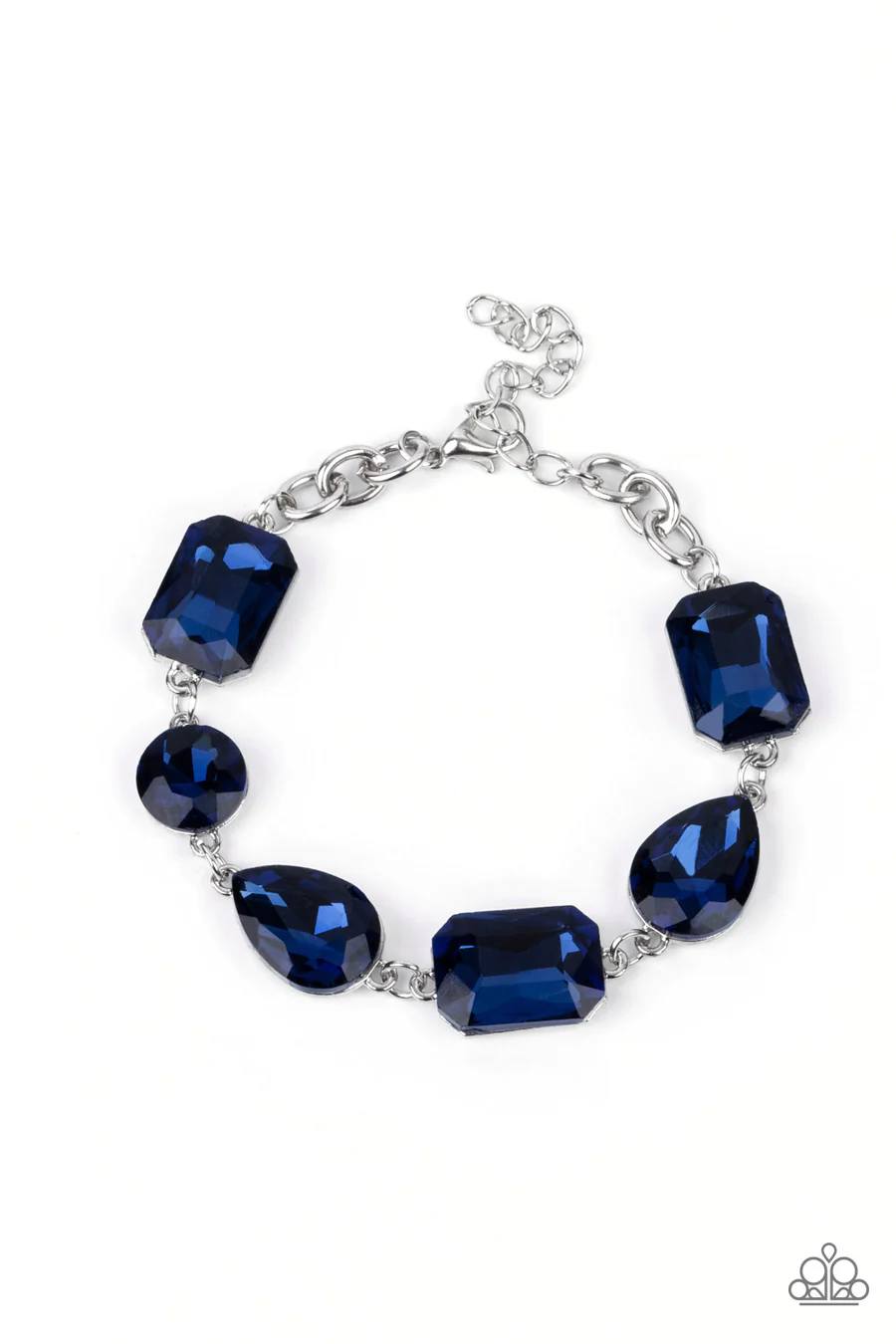 Cosmic Treasure Chest - Blue Gem Silver Clasp Bracelet