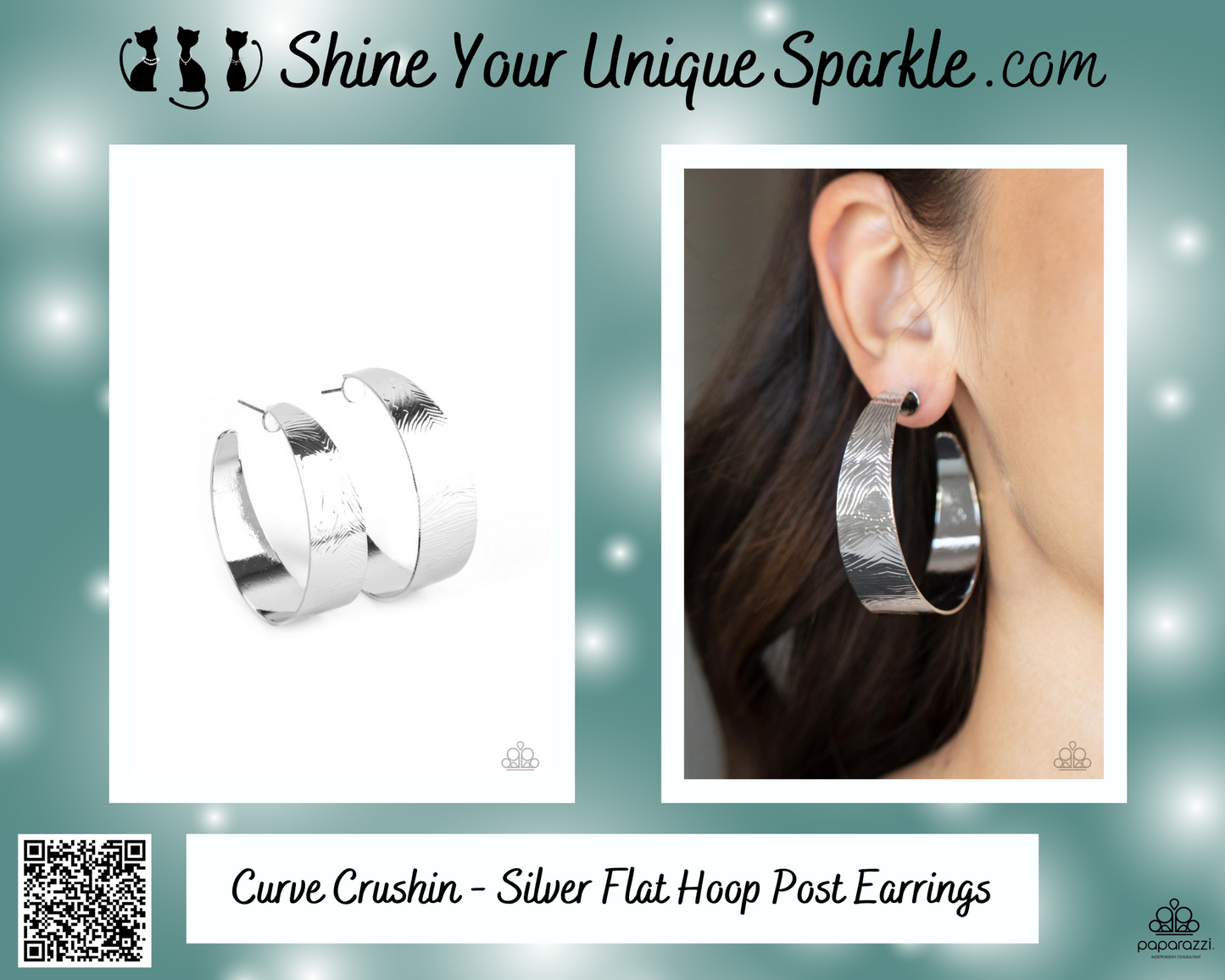 Curve Crushin - Silver Flat Hoop Post Earrings