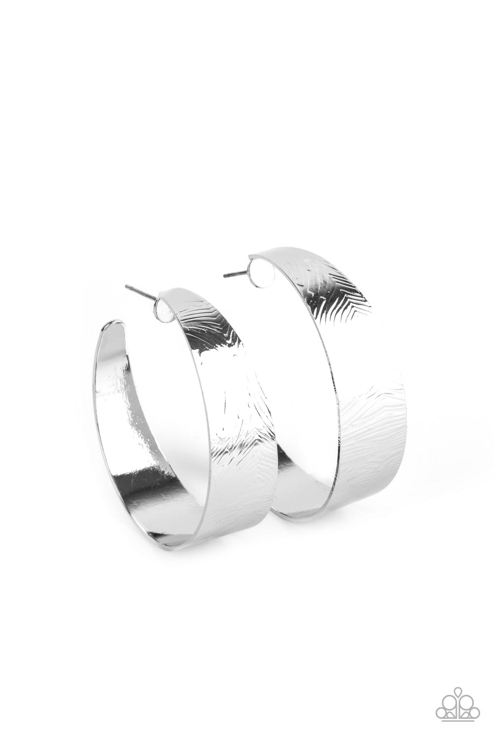 Curve Crushin - Silver Flat Hoop Post Earrings
